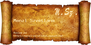 Menzl Szvetlana névjegykártya